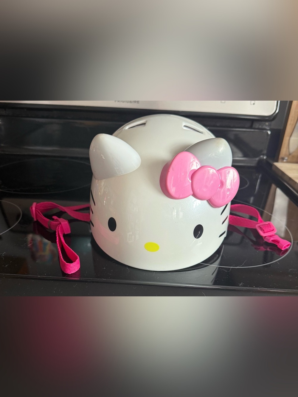 Hello Kitty White Helmet with Pink Bow and Straps